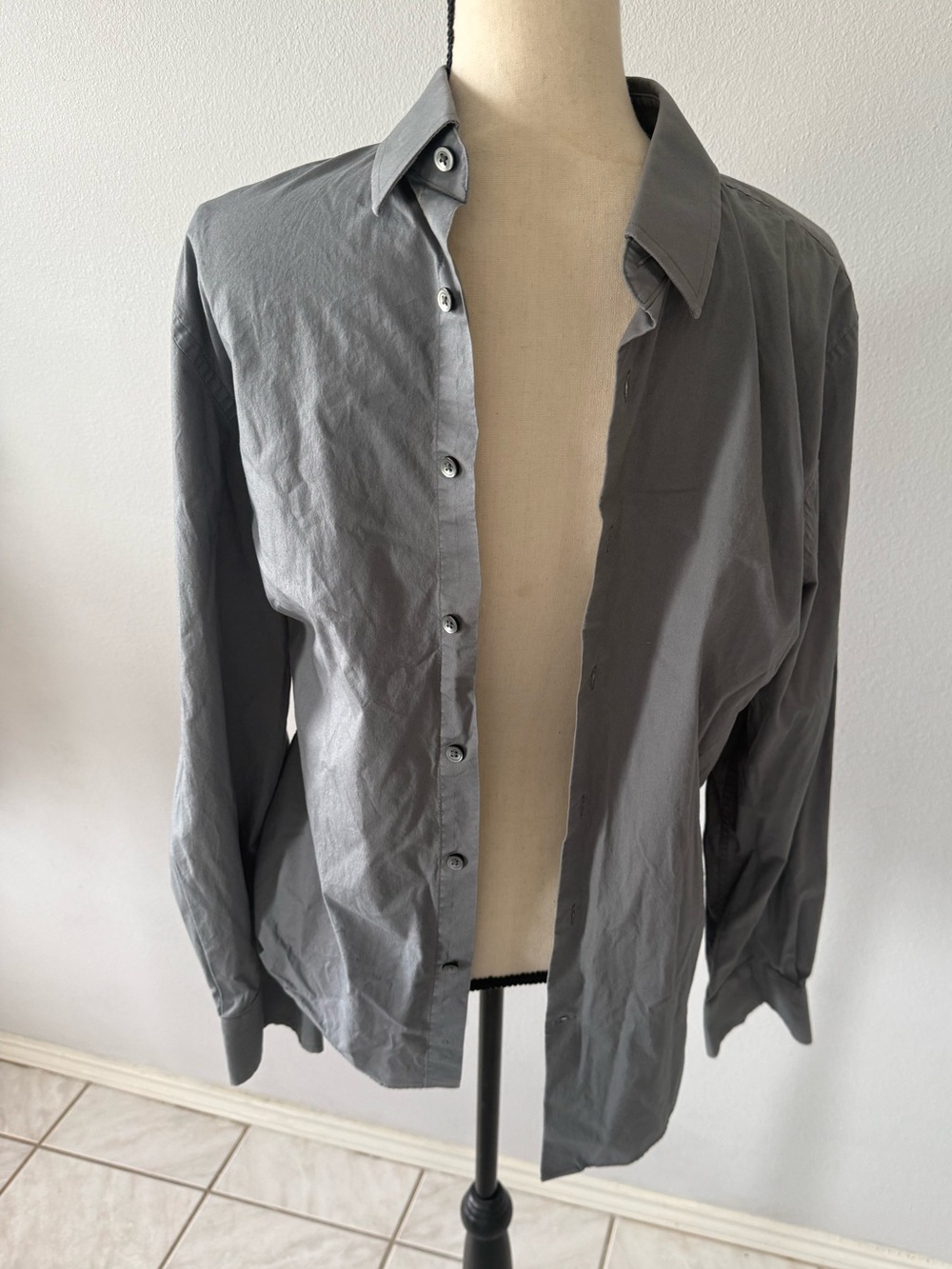 Express 1MX Fitted Shirt in Grey